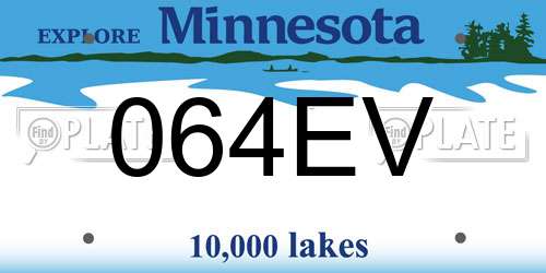064EV Minnesota License Plate