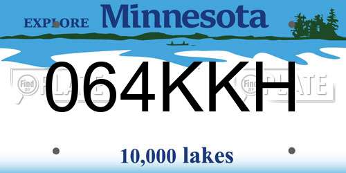 064KKH Minnesota License Plate