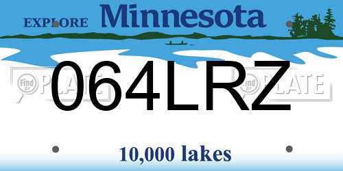 064LRZ Minnesota License Plate