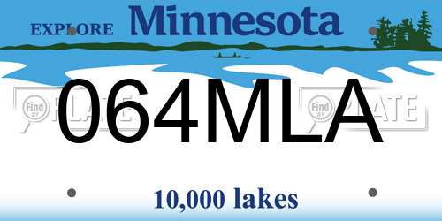 064MLA Minnesota License Plate