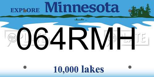 064RMH Minnesota License Plate
