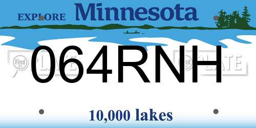 064RNH Minnesota License Plate