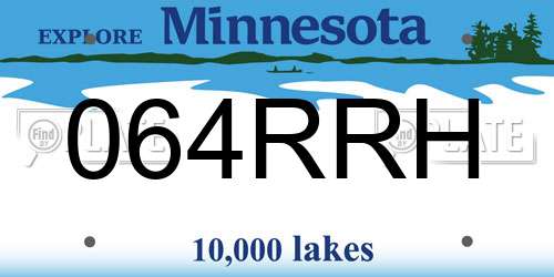 064RRH Minnesota License Plate