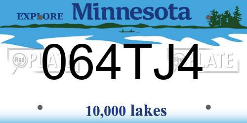 064TJ4 Minnesota License Plate