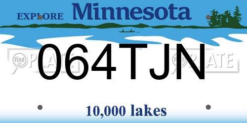 064TJN Minnesota License Plate