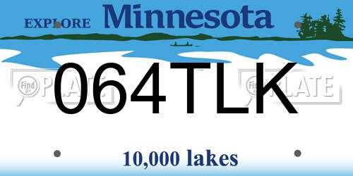 064TLK Minnesota License Plate