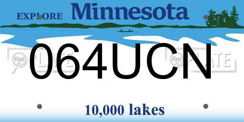 064UCN Minnesota License Plate