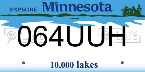 064UUH Minnesota License Plate