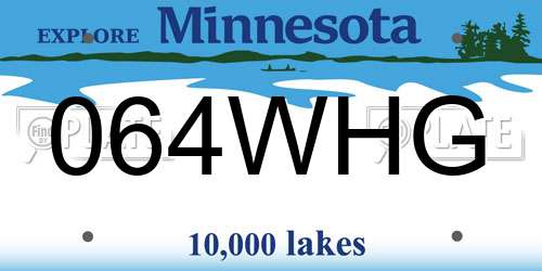 064WHG Minnesota License Plate