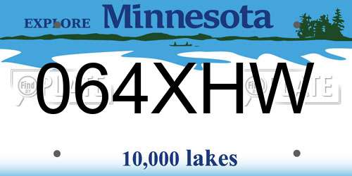 064XHW Minnesota License Plate
