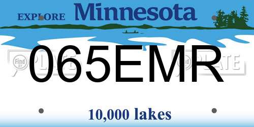 065EMR Minnesota License Plate
