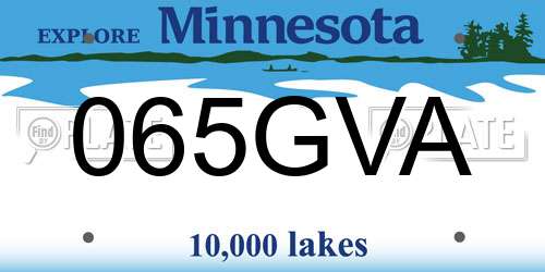 065GVA Minnesota License Plate
