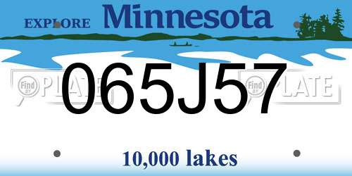 065J57 Minnesota License Plate