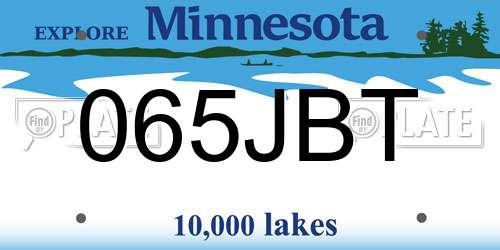 065JBT Minnesota License Plate