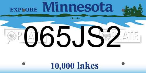 065JS2 Minnesota License Plate