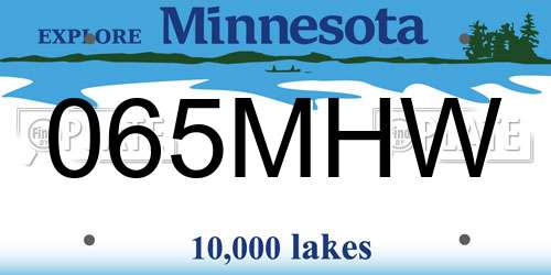 065MHW Minnesota License Plate