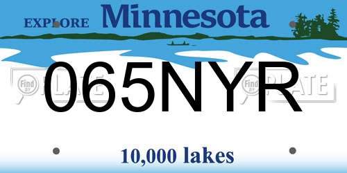 065NYR Minnesota License Plate