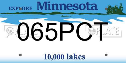 065PCT Minnesota License Plate