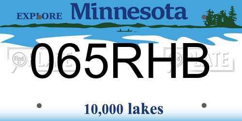 065RHB Minnesota License Plate