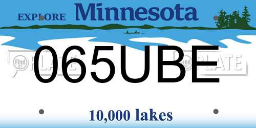 065UBE Minnesota License Plate
