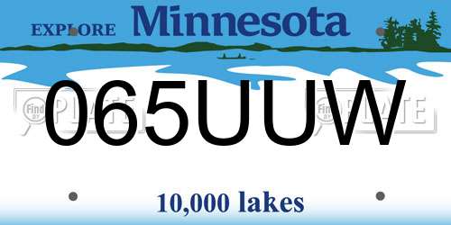 065UUW Minnesota License Plate