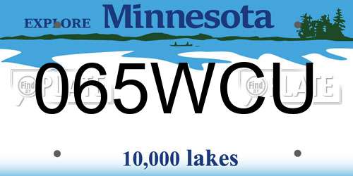 065WCU Minnesota License Plate