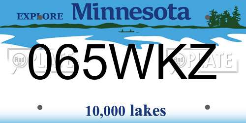 065WKZ Minnesota License Plate