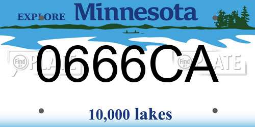0666CA Minnesota License Plate