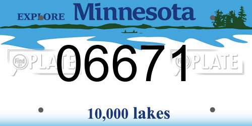 06671 Minnesota License Plate