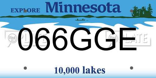 066GGE Minnesota License Plate