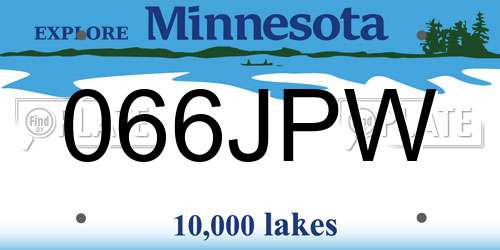 066JPW Minnesota License Plate