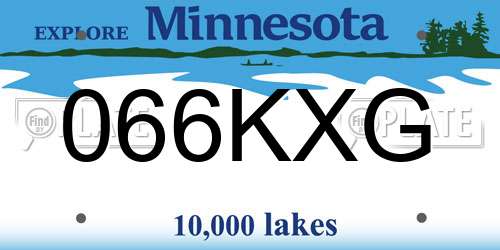 066KXG Minnesota License Plate