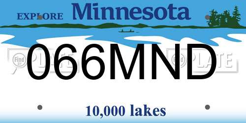 066MND Minnesota License Plate