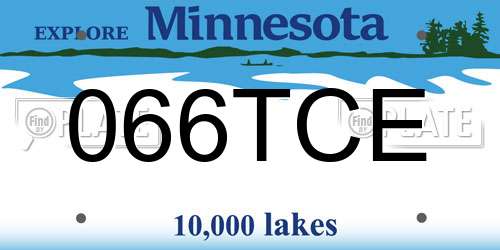 066TCE Minnesota License Plate