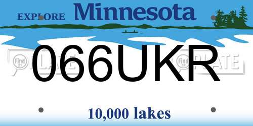 066UKR Minnesota License Plate