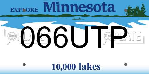 066UTP Minnesota License Plate