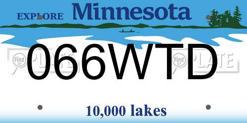 066WTD Minnesota License Plate