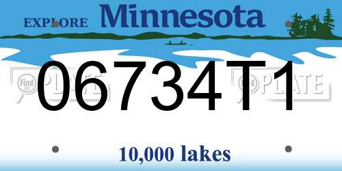 06734T1 Minnesota License Plate