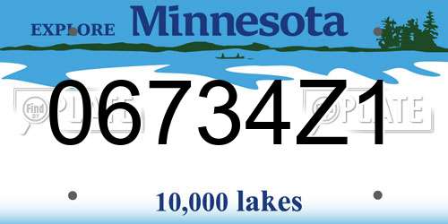 06734Z1 Minnesota License Plate