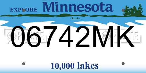 06742MK Minnesota License Plate