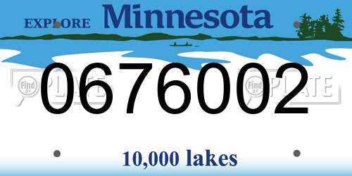 0676002 Minnesota License Plate