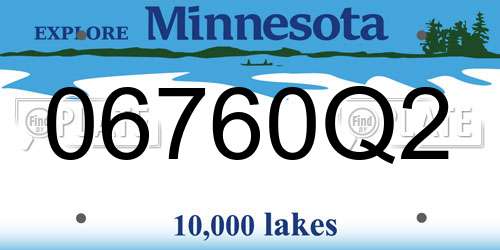 06760Q2 Minnesota License Plate
