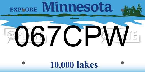 067CPW Minnesota License Plate