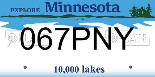 067PNY Minnesota License Plate