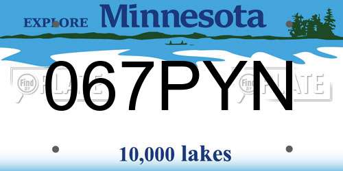 067PYN Minnesota License Plate