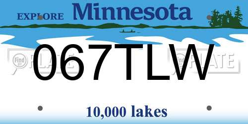 067TLW Minnesota License Plate