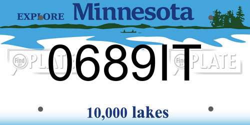 0689IT Minnesota License Plate