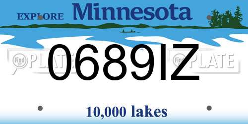 0689IZ Minnesota License Plate