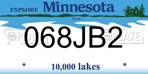 068JB2 Minnesota License Plate