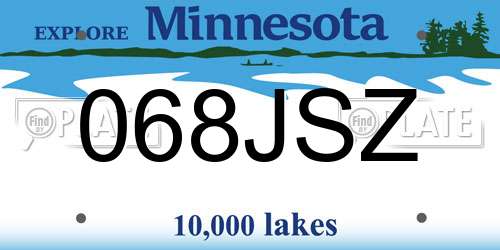 068JSZ Minnesota License Plate